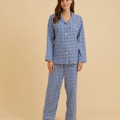 Women's Brushed Cotton Pyjamas - Midnight Gingham