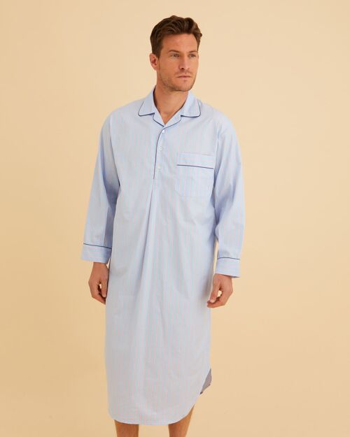 Men's Two-Fold Cotton Nightshirt - TF37