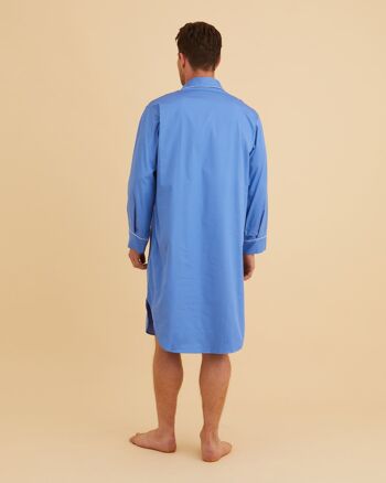 Chemise de nuit en coton classique pour homme - bleu moyen 5
