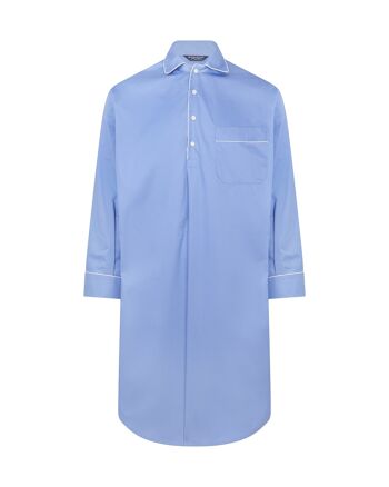 Chemise de nuit en coton classique pour homme - bleu moyen 6