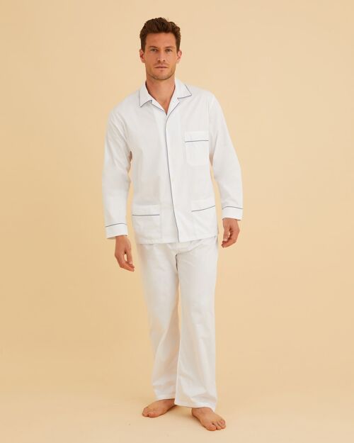 Men's Classic Cotton Pyjamas - White