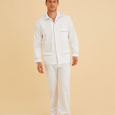 Men's Classic Cotton Pyjamas - White