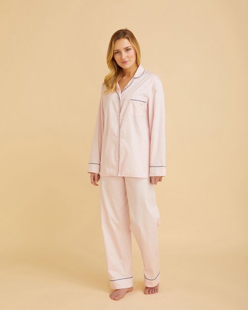 Women's Classic Cotton Pyjamas - Pink Sateen