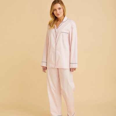 Women's Classic Cotton Pyjamas - Pink Sateen