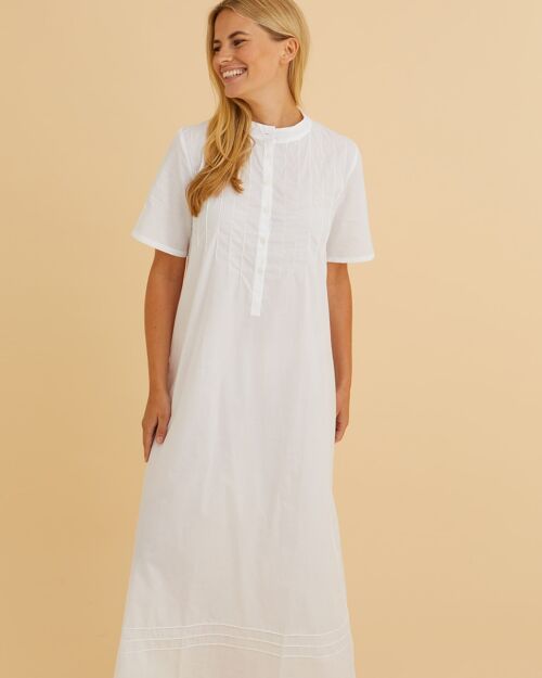 Women's Victoria Cotton Short Sleeve Nightdress - White