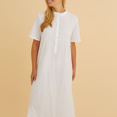 Women's Victoria Cotton Short Sleeve Nightdress - White