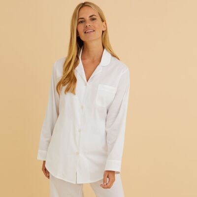 Women's Cotton Jacquard Pyjamas - White