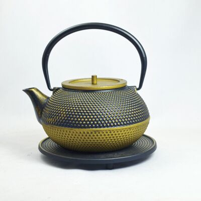 Ko Bu 1.2l cast iron teapot black gold-gold