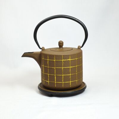 Ko Gane cast iron teapot 0.8l rust/gold with saucer