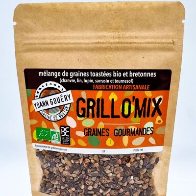 Graines "Grillo'Mix" 100 g AB (sarrasin, lin, chanvre, tournesol et lupin)