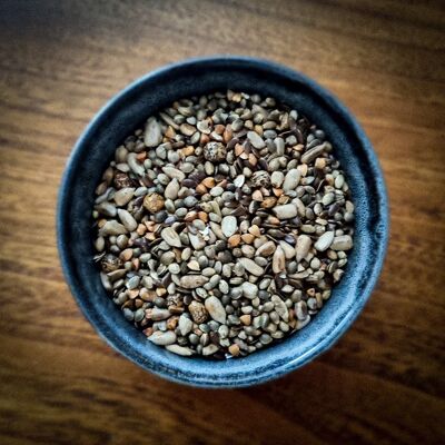 Mixture of roasted seeds "Grillo'Mix" (buckwheat, flax, hemp, lupine and sunflower) 1 kg AB
