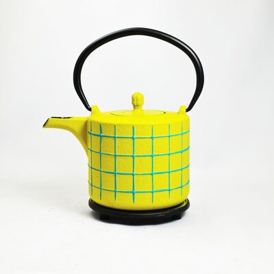 Ko Gane cast iron teapot 0.8l castcard/light blue with saucer