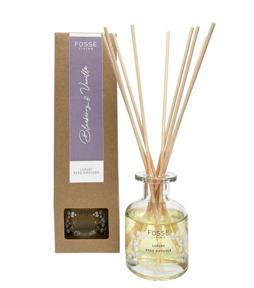 Natural Blueberry & Vanilla Highly Scented Reed Diffuser: 120ml, Lasts up to 4 Months