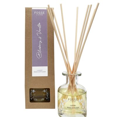 Difusor de caña altamente perfumado de arándano y vainilla natural: 120 ml, dura hasta 4 meses