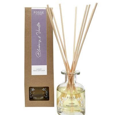 Natural Blueberry & Vanilla Highly Scented Reed Diffuser: 120ml, Lasts up to 4 Months