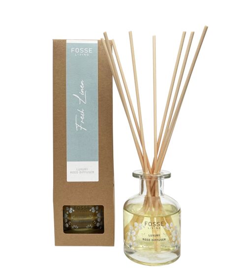 Natural Fresh Linen Highly Scented Reed Diffuser: 120ml, Lasts up to 4 Months