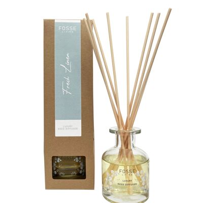 Natural Fresh Linen Highly Scented Reed Diffuser: 120ml, Lasts up to 4 Months