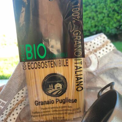 Spaghettoni (pasta de trigo artesanal 100% italiana) - Envase biodegradable