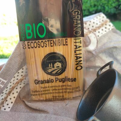 Spaghettoni (pasta de trigo artesanal 100% italiana) - Envase biodegradable