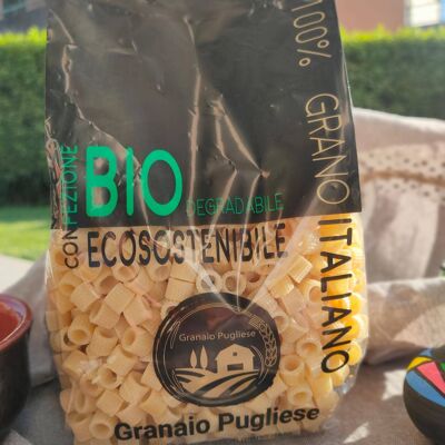 Ditali (Pasta artesanal con trigo de producción propia sin glifosato en Rocchetta S.A. PUGLIA) - Envases biodegradables