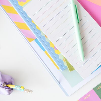 Rainbow Coloured Lines List Pad