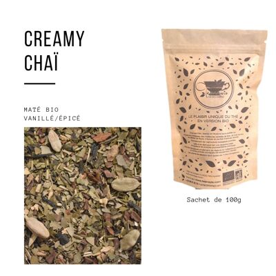 Maté bio "Creamy chaï" Vanillé-épicé vrac 100gr / 250gr / 500gr