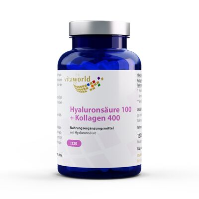 Acide Hyaluronique 100 + Collagène 400 (120 gélules)