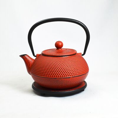Arare cast iron teapot 0.9l red