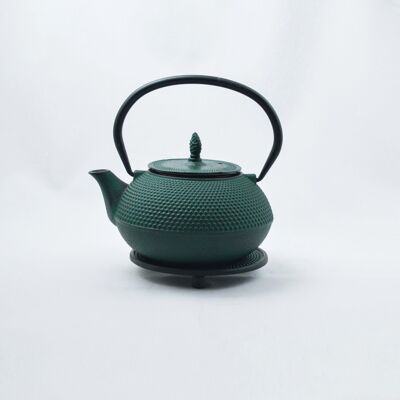 Arare cast iron teapot 0.6l green