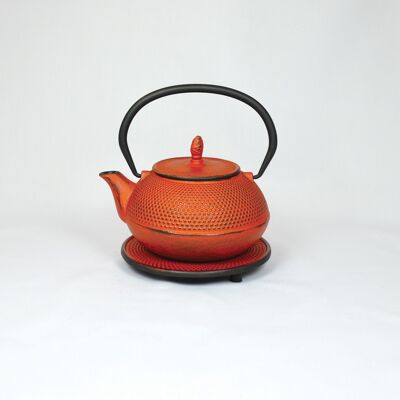 Arare cast iron teapot 0.6l crimson