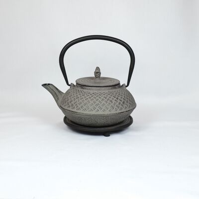 Tana cast iron teapot 0.9l black/grey with saucer
