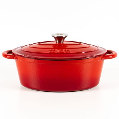COCOTTE OVALE LATT 29x21x11 CM - 3,85 L - FONTE ÉMAILLÉE ROUGE
