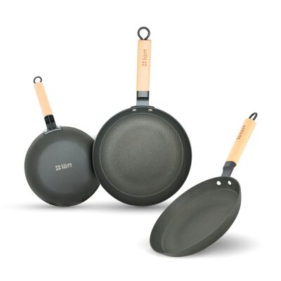 LATT CAST IRON PAN 28CM WOODEN HANDLE