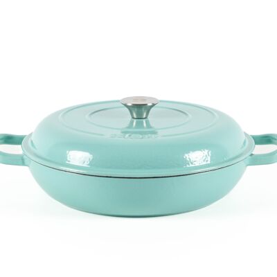 COCOTTE BASSA TONDO LATT 30x6 CM - 3,2 L - GHISA SMALTATA MENTA