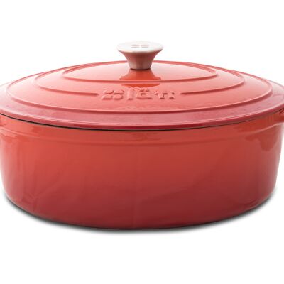 COCOTTE OVALE 33X11 CM 6 L FONTE EMAILLEE ROUGE