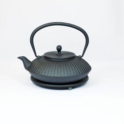 Tai yo cast iron teapot 1.15l black with saucer