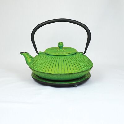 Tai yo cast iron teapot 1.15l light green with saucer