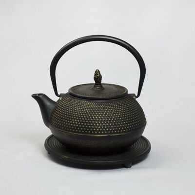 Arare cast iron teapot 1.2l black/gold