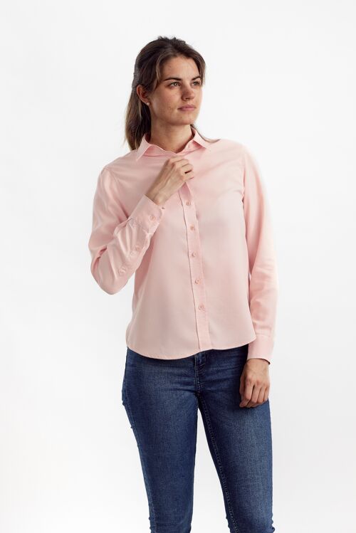 Garment dyed shirt in Tencel - Dusty Rose