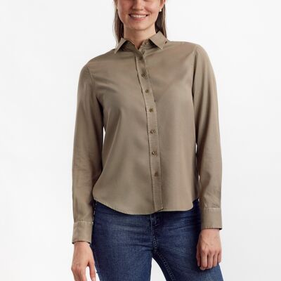 Garment dyed shirt in Tencel - Dusty Olive