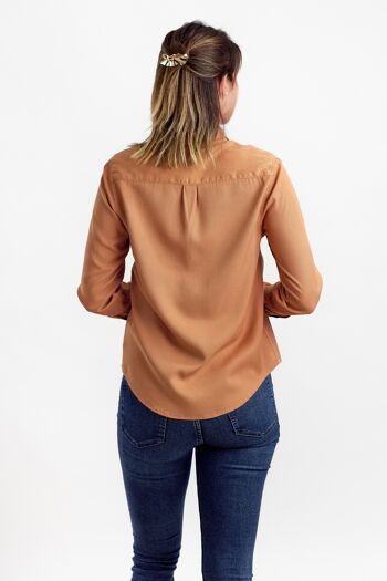 Chemise teint en pièce en Tencel - Marron Caramel 4