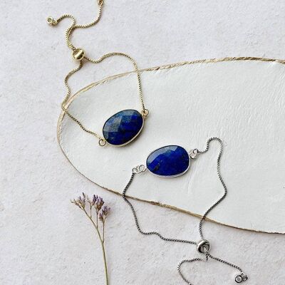 Azul: Lapis Lazuli Bracelet_Gold plate