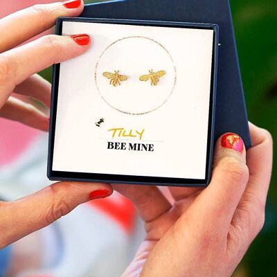 Bee Mine - Gold Bee Stud Earrings