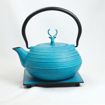 Mo Yo cast iron teapot 1.2l light blue-deer light blue