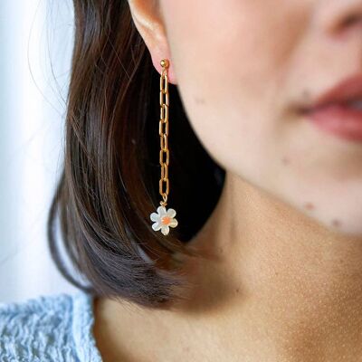 Daisy Chain Pearl Earrings_Gold plate earrings