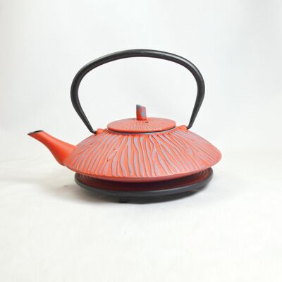 Shimauma 1.0l cast iron teapot red-blue