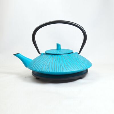 Shimauma 1.0l cast iron teapot grey-light blue
