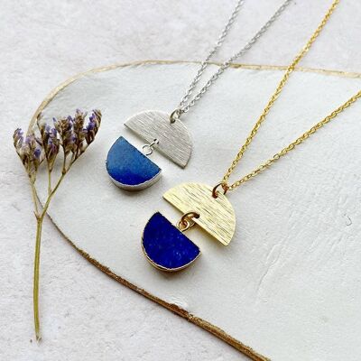 Evermore - Lapis Lazuli Gemstone Necklace_Gold plate
