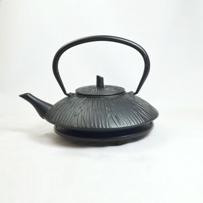 Shimauma 1.0l cast iron teapot black with saucer