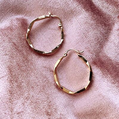 Fresco - Gold Irregular Shaped Hoops